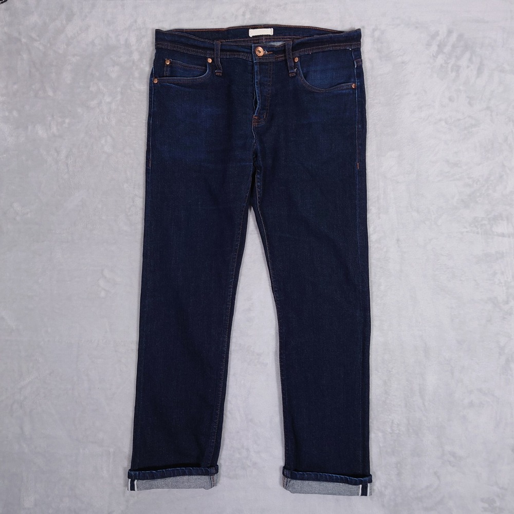 Unbranded Brand UB122 Skinny Indigo Selvedge Denim Jeans Mens 34 (33x30) 11oz